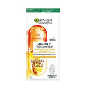 Ampolla en Mascarilla de tela - Anti signos de Fatiga - Piña / Albahaca - Vitamina C 1% 15g