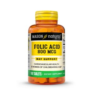 Mason Vitamina Ácido Fólico  800 mcg x 100 Capsulas