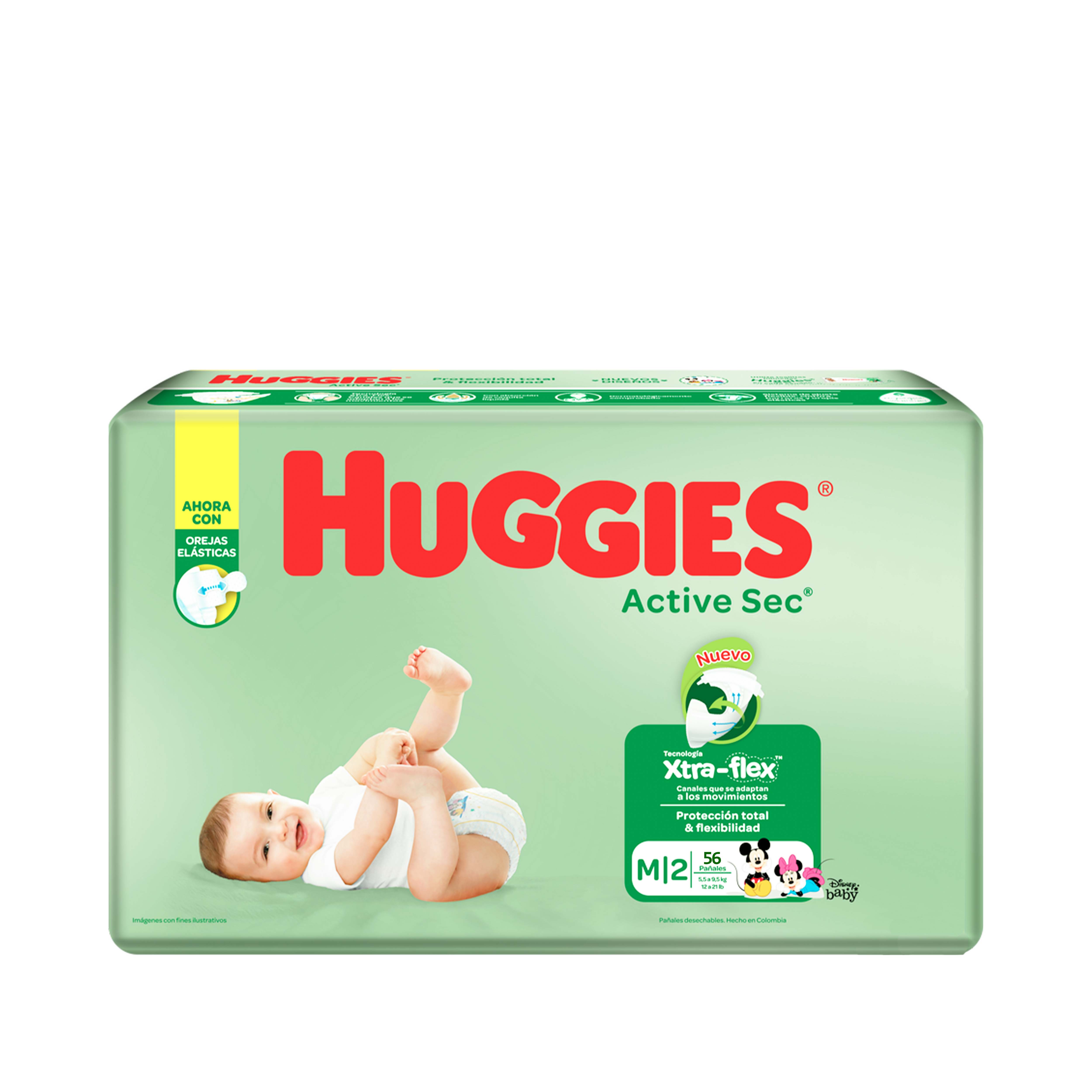 Huggies Active sec Por 56 Talla M2