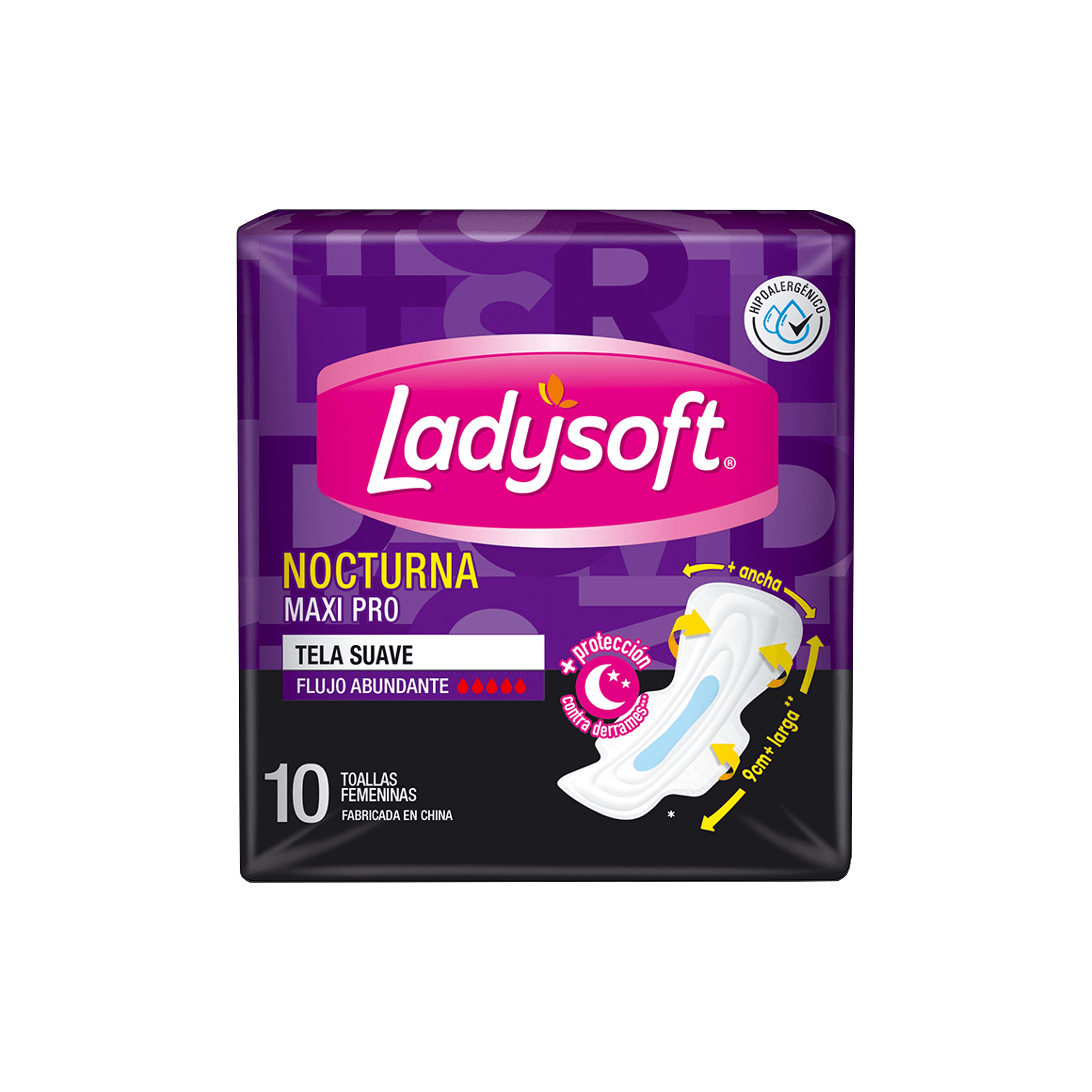 Ladysoft Toalla Femenina Nocturna Tela suave Por 10