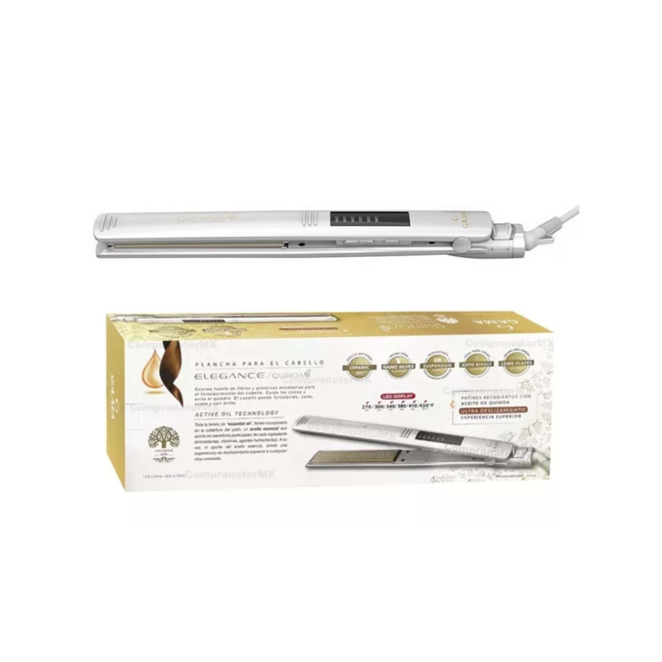 Plancha Laceador Elegance Led Quinoa