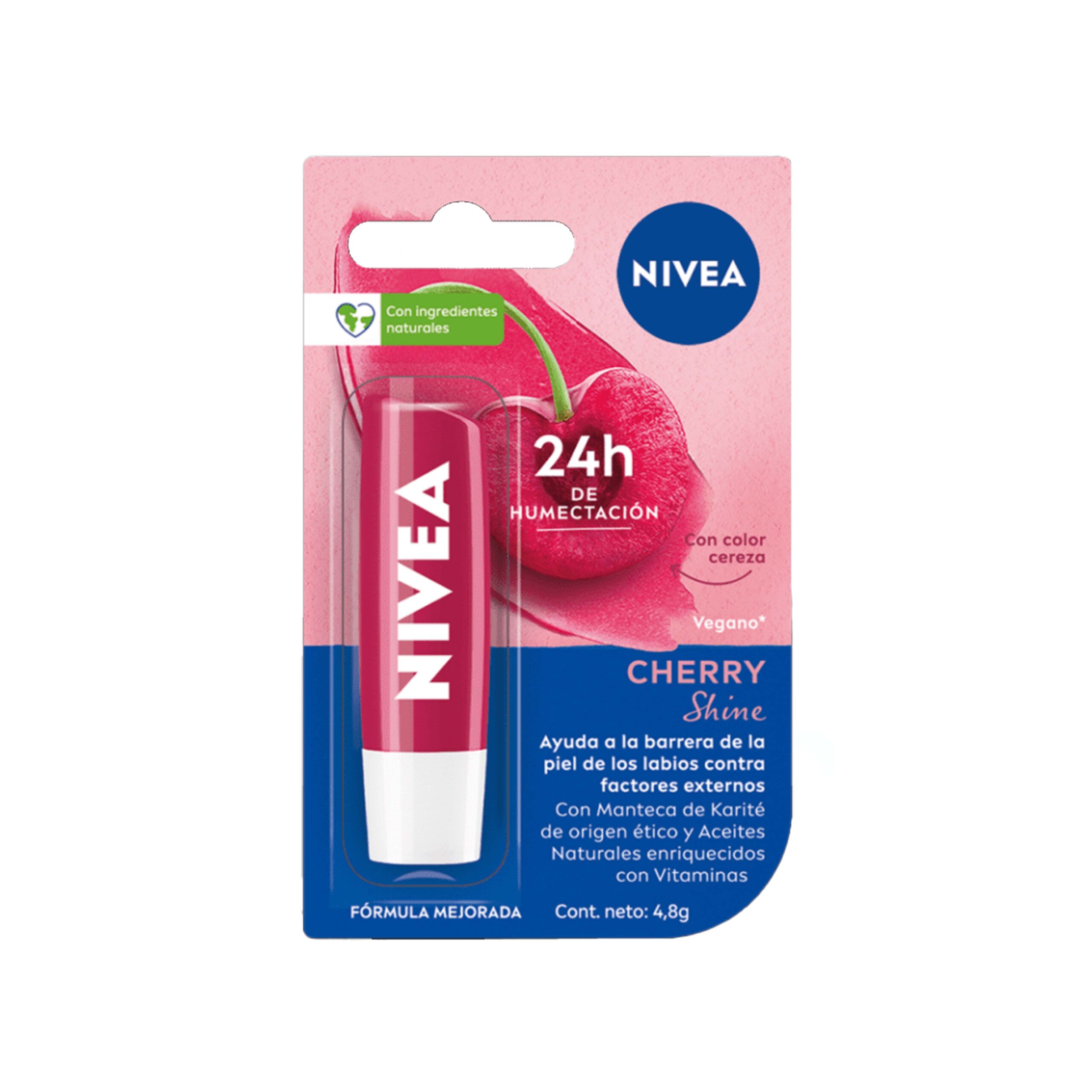 Protector Labial Nivea Cherry Shine Por 4,8 Gr