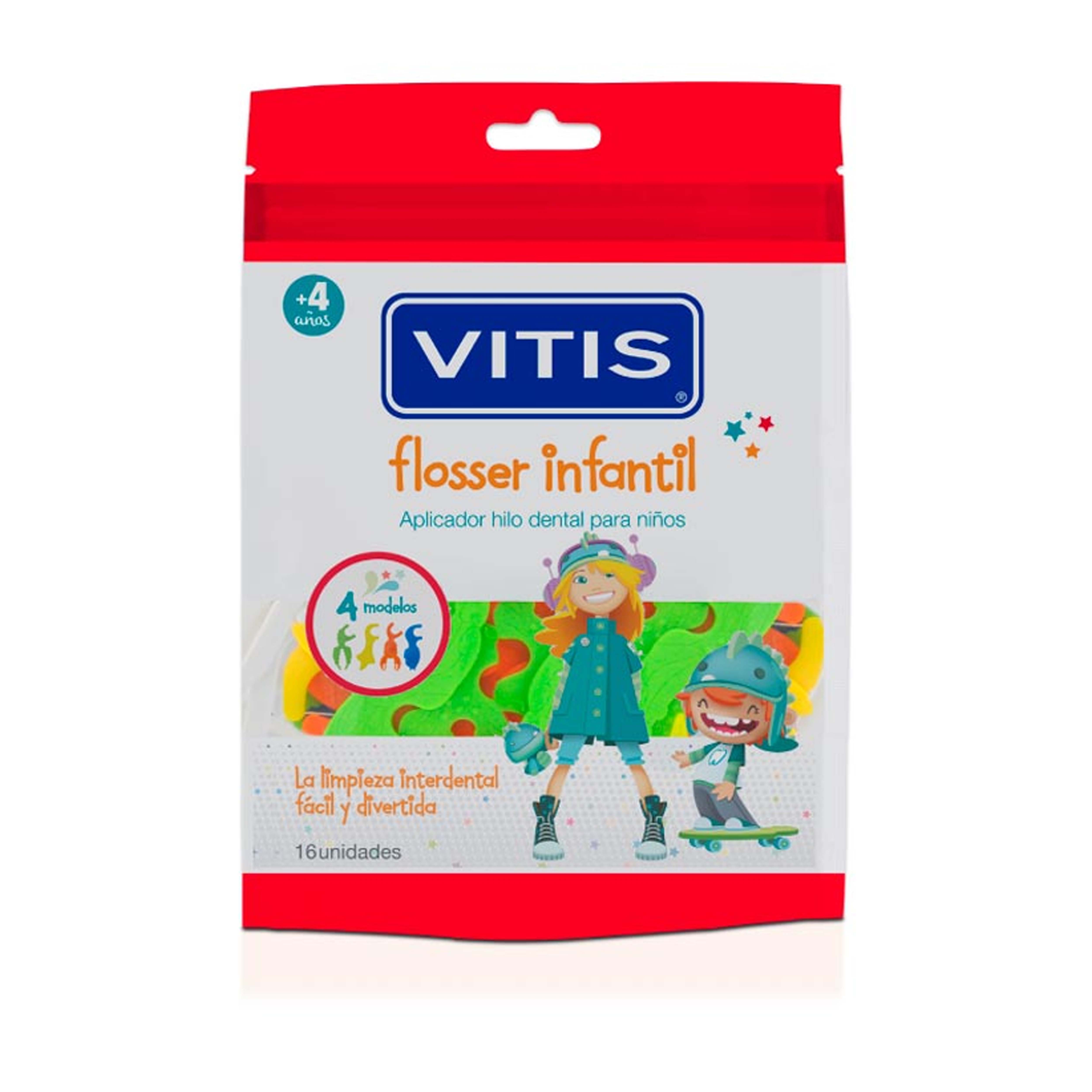Vitis Flosser Infantil Aplicador Hilo Dental Por 16