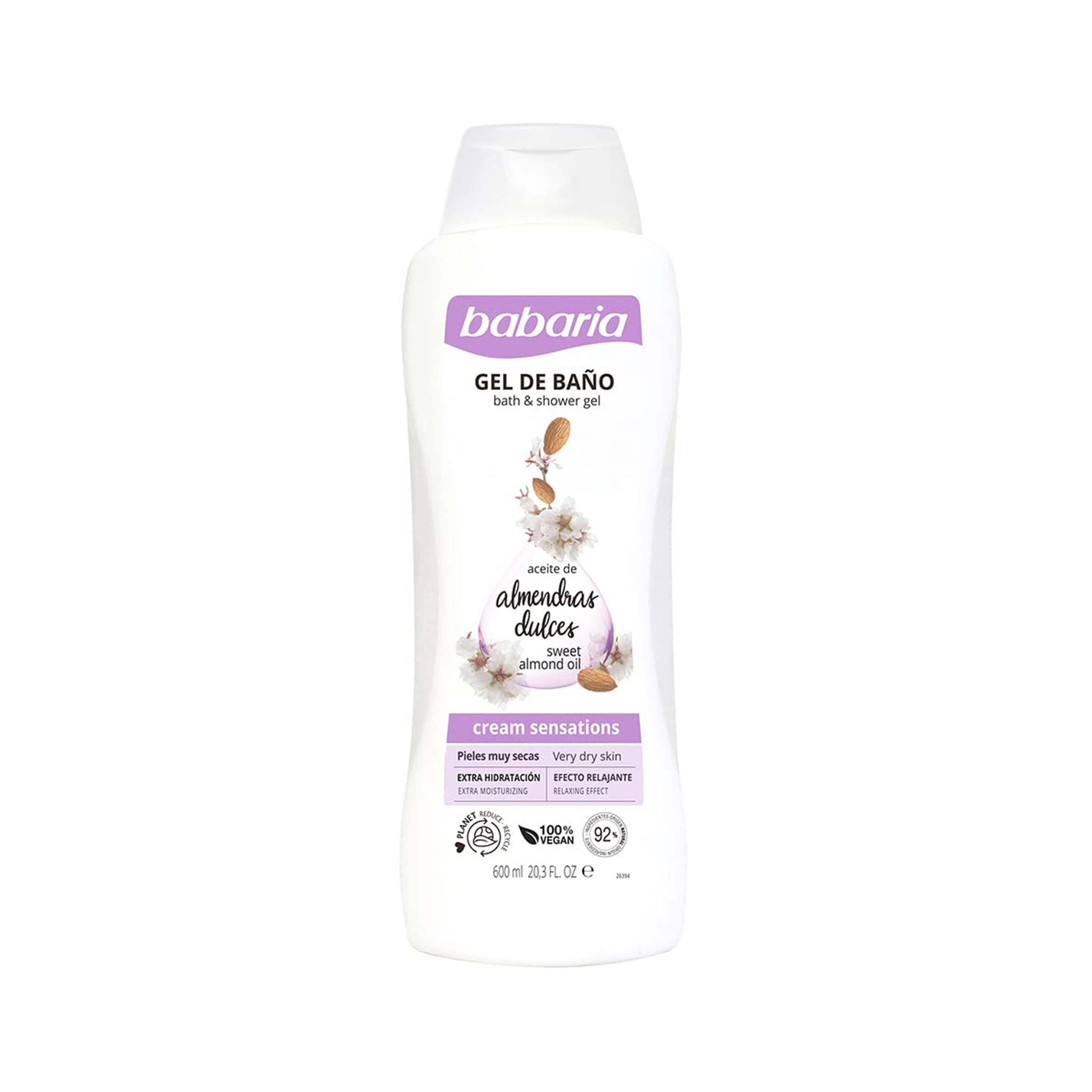 Babaria Gel de Baño Almendras Dulces Por 600 mL
