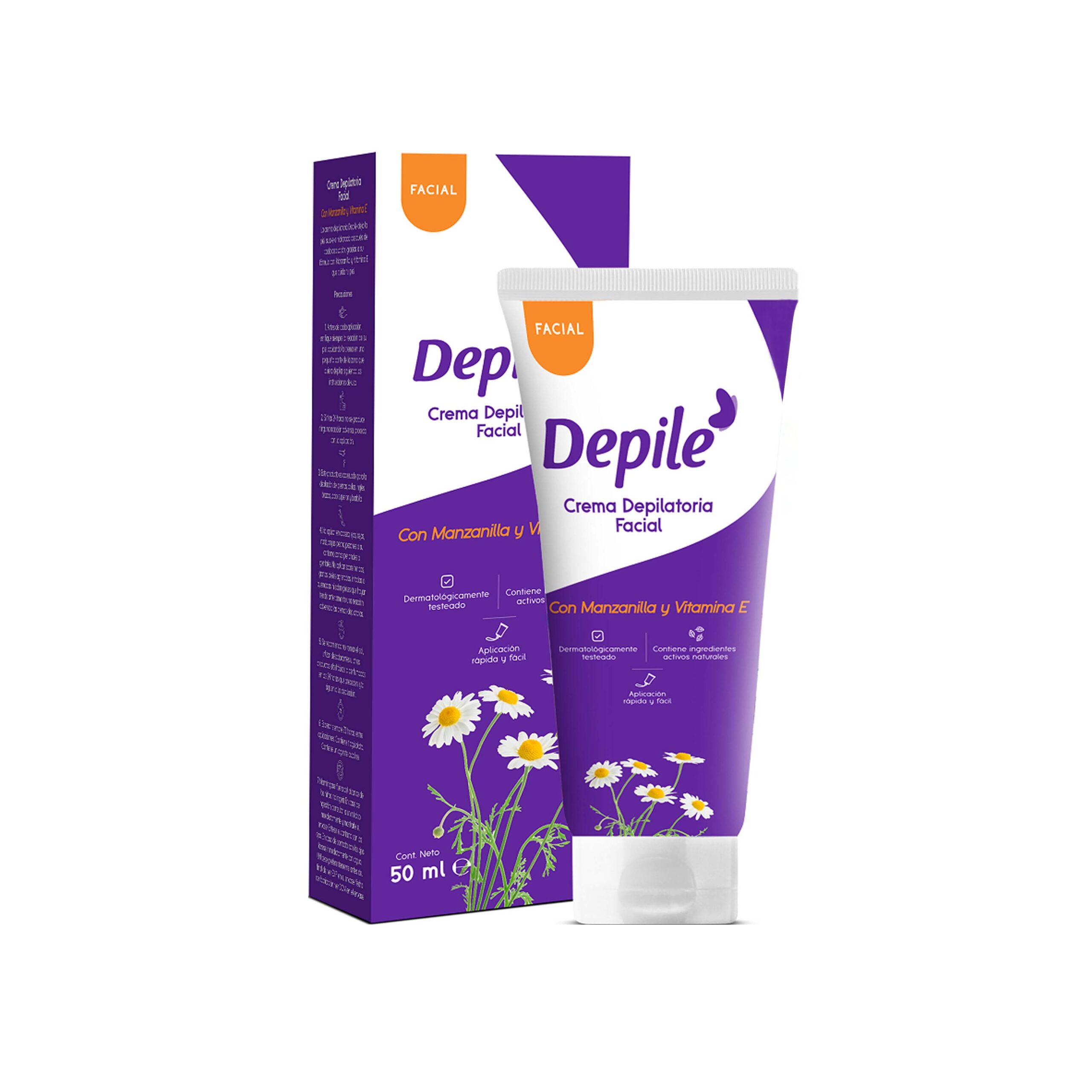 Depile Crema Depiladora Facial Manzanilla y Vitamina E Por 50 mL