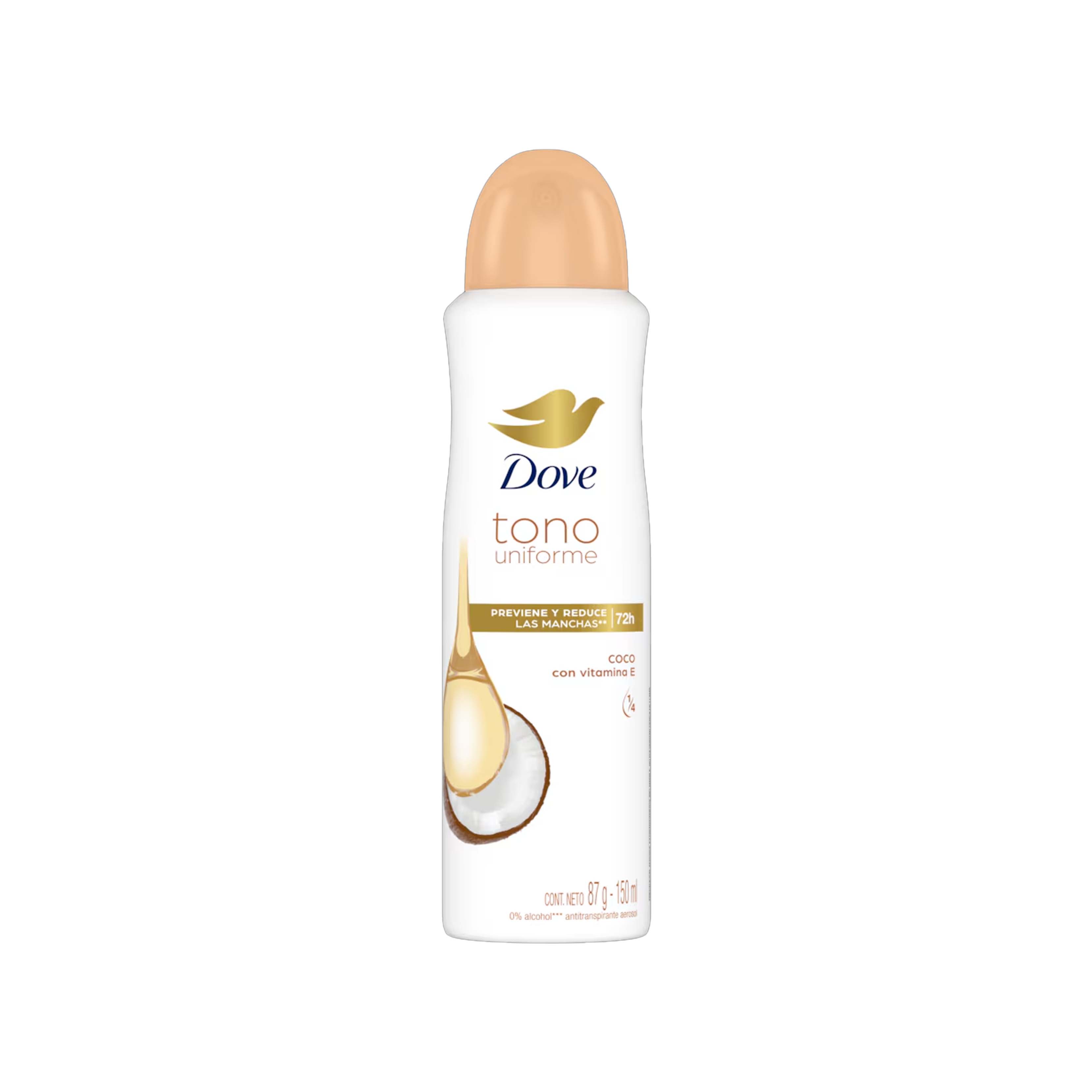 Dove Antitranspirante Tono Uniforme Coco Con Vitamina E Por 150 mL