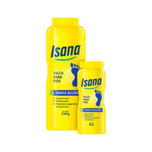 Isana Talco Para Pies Triple Acción Por 240 Gr y 60 Gr