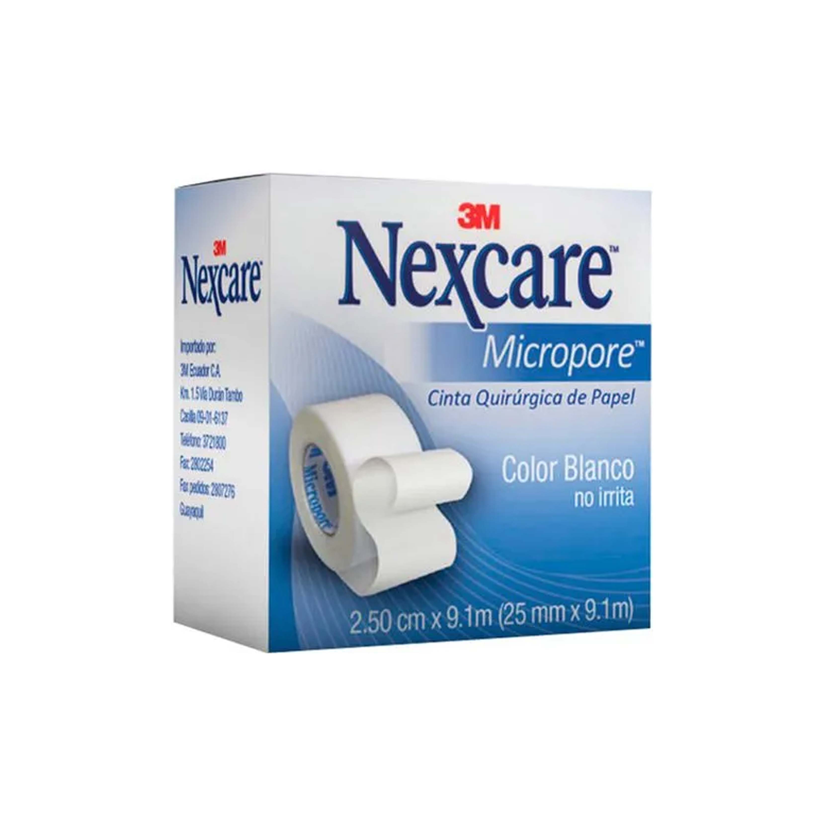 Nexcare Cinta Micropore Color Blanco 2.50cm x 9.1m (25mm x 9.1m)
