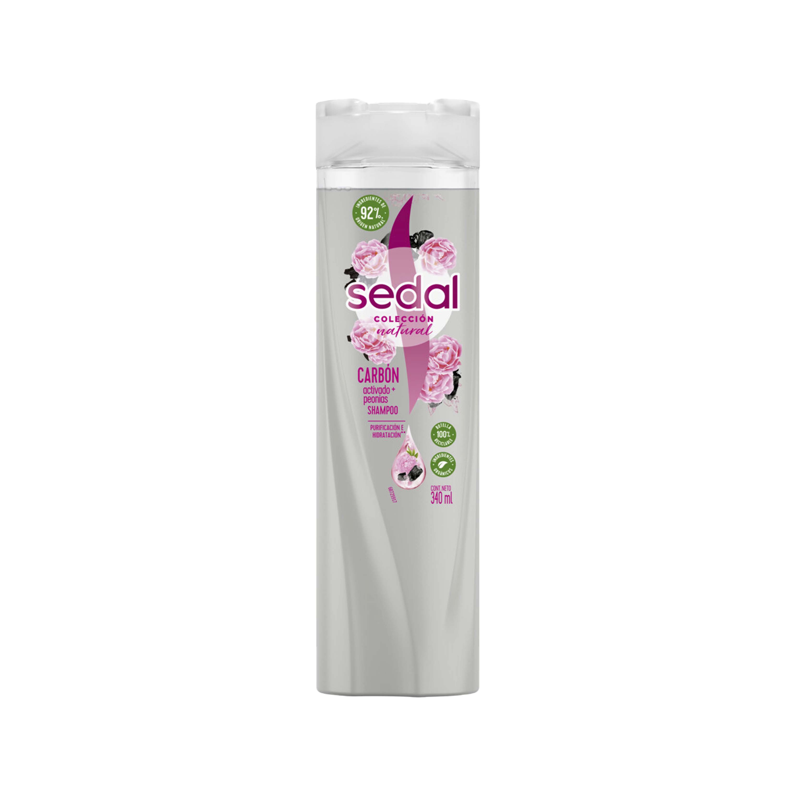Sedal Shampoo Carbón Activado+Peonias Por 340 mL